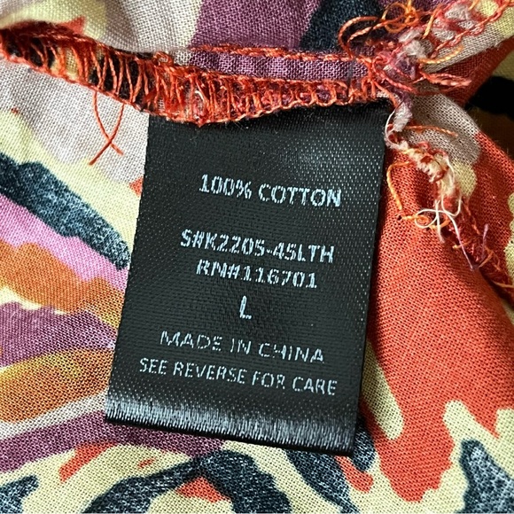 Karlie Floral Tunic Blouse Women’s L – Boho Hippie Coastal Resortwear Cottage - Picture 8 of 10